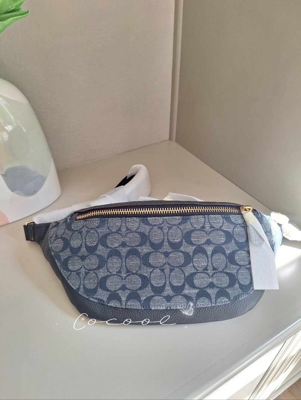 NWT Coach Men’s Warren Belt Bag In Signature Chambray CG994